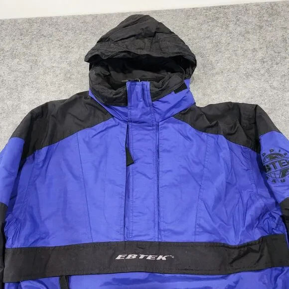 VTG 90s Eddie Bauer Ebtek Mens M Medium Nylon Anorak Pullover Snow Winter Jacket